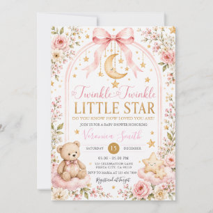 Twinkle Twinkle Little Star Moon Beer Baby Shower Kaart