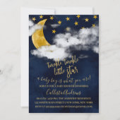 Twinkle Twinkle Little Star Moon Boy Baby shower Kaart (Voorkant)