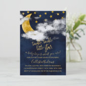 Twinkle Twinkle Little Star Moon Boy Baby shower Kaart (Staand voorkant)