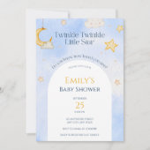Twinkle Twinkle Little Star Moon Cloud Baby shower Kaart (Voorkant)