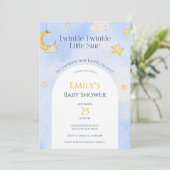 Twinkle Twinkle Little Star Moon Cloud Baby shower Kaart (Staand voorkant)