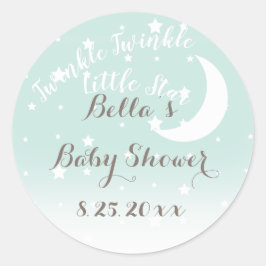 Twinkle Twinkle Little Star Muntstickers Ronde Sticker