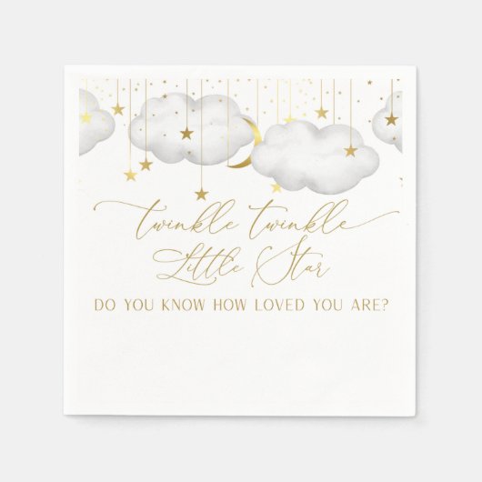Twinkle Twinkle Little Star Napkins, Moon and Star Servet (Voorkant)