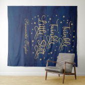 Twinkle Twinkle Little Star Navy Gouden Glitter Wandkleed (In Situ (horizontaal))