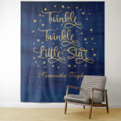 Twinkle Twinkle Little Star Navy Gouden Glitter Wandkleed (In situ)
