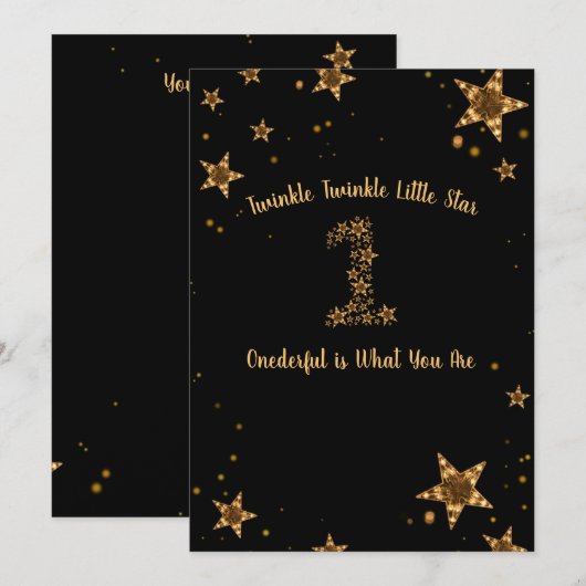 Twinkle Twinkle Little Star, nederful Birthday Kaart (Voorkant / Achterkant)