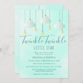 Twinkle Twinkle Little Star Neutral Baby shower Kaart (Voorkant / Achterkant)