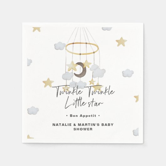 Twinkle Twinkle Little Star Neutral Baby shower Servet (Voorkant)
