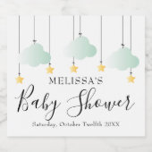 Twinkle Twinkle Little Star Neutral Baby shower Sparkling Wijnetiket (Enkel label)