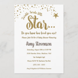 Twinkle Twinkle Little Star Neutral Shower Invite Kaart