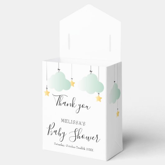 Twinkle Twinkle Little Star Neutrale Baby Shower Bedankdoosjes (Geopend)