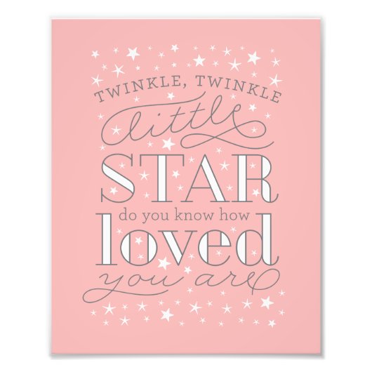 Twinkle Twinkle Little Star Nursery Art Print Foto Afdruk (Voorkant)