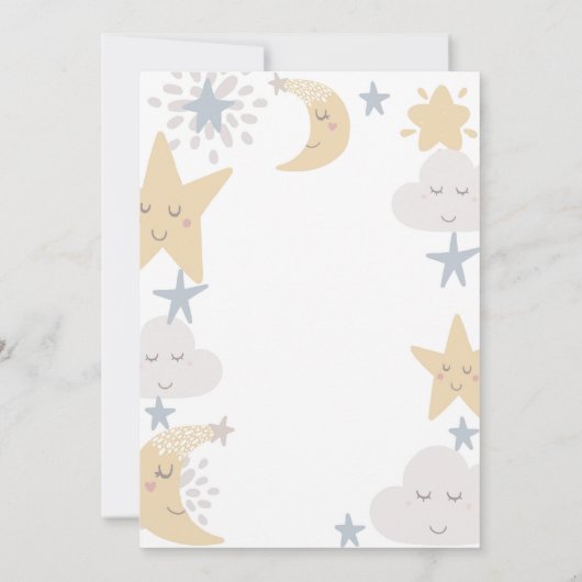 Twinkle Twinkle Little Star Nursery Baby shower Kaart (Achterkant)