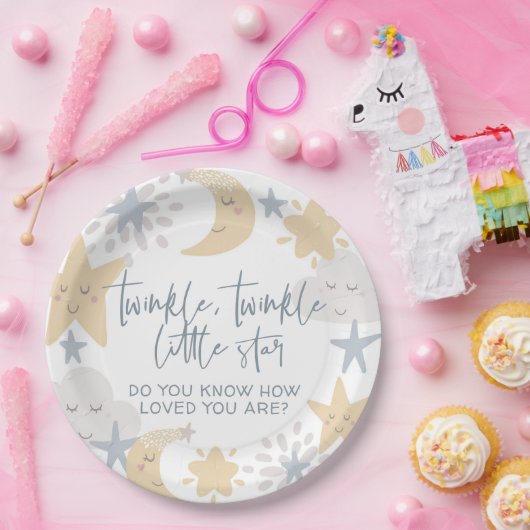 Twinkle Twinkle Little Star Nursery Baby shower Papieren Bordje (Feest)