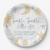 Twinkle Twinkle Little Star Nursery Baby shower Papieren Bordje (Voorkant)