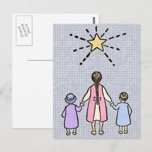Twinkle Twinkle Little Star  Nursery Rhyme Briefkaart (Voorkant / Achterkant)