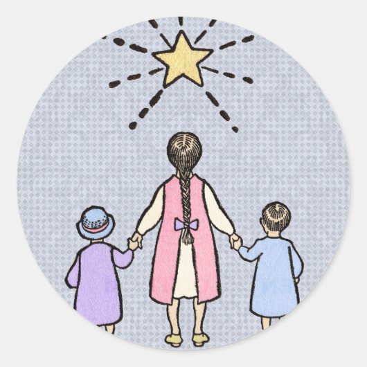 Twinkle Twinkle Little Star  Nursery Rhyme Ronde Sticker (Voorkant)