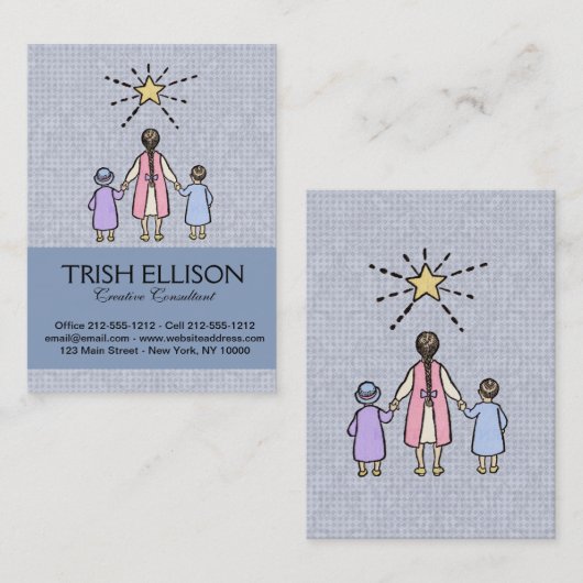 Twinkle Twinkle Little Star Nursery Rhyme Visitekaartje (Voorkant / Achterkant)