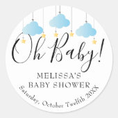 Twinkle Twinkle Little Star Oh Baby Baby Shower Ronde Sticker (Voorkant)