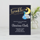 Twinkle Twinkle Little Star Olifant Baby shower Kaart (Staand voorkant)