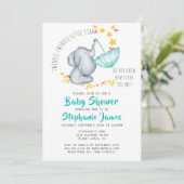 Twinkle Twinkle Little Star Olifant Baby shower Kaart (Staand voorkant)