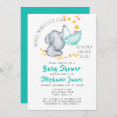 Twinkle Twinkle Little Star Olifant Baby shower Kaart (Voorkant / Achterkant)