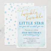 Twinkle Twinkle Little Star Party uitnodiging (Voorkant / Achterkant)