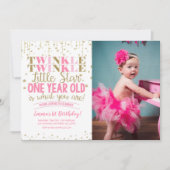 Twinkle Twinkle Little Star Photo Invitation Kaart (Voorkant)