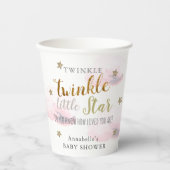 Twinkle Twinkle Little Star Pink Baby shower Papieren Bekers (Voorkant)