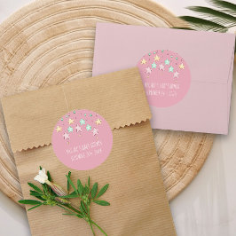 Twinkle Twinkle Little Star Pink Baby shower Ronde Sticker