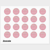 Twinkle Twinkle Little Star Pink Baby shower Ronde Sticker (Vel)