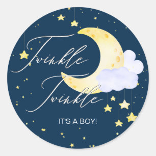 Twinkle Twinkle Little Star Pink Boy Baby shower Ronde Sticker