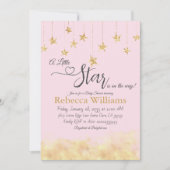Twinkle Twinkle Little Star Pink Cloud Baby Shower Kaart (Voorkant)