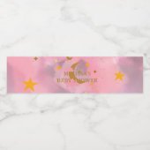 Twinkle Twinkle Little Star Pink Custom Waterfles Etiket (Enkel label)