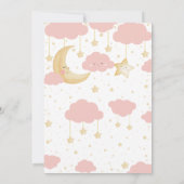 Twinkle Twinkle Little Star Pink Girl Baby shower Kaart (Achterkant)