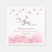 Twinkle Twinkle Little Star Pink Girl Baby Shower Servet (Voorkant)