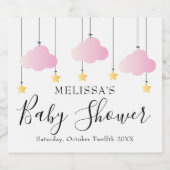Twinkle Twinkle Little Star Pink Girl Baby shower Sparkling Wijnetiket (Enkel label)