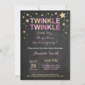 Twinkle Twinkle Little Star Pink Gold Baby shower Kaart (Voorkant)