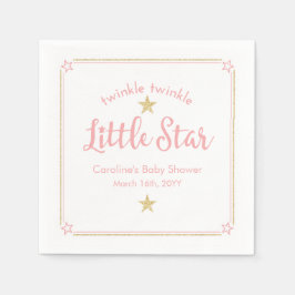 Twinkle Twinkle Little Star Pink Gold Baby shower Servet