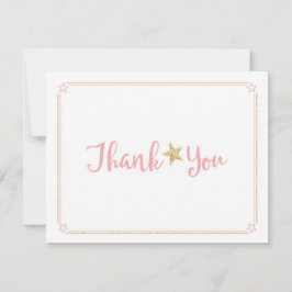 Twinkle Twinkle Little Star Pink Gold Dank u Bedankkaart