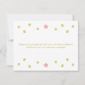 Twinkle Twinkle Little Star Pink Gold Hartelijk da Bedankkaart (Achterkant)