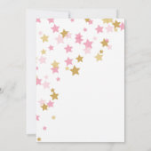 Twinkle Twinkle Little Star Pink & Gold Invitation Kaart (Achterkant)