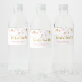 Twinkle Twinkle Little Star Pink & Gold Waterfles Etiket (Flessen)