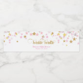 Twinkle Twinkle Little Star Pink & Gold Waterfles Etiket (Enkel label)