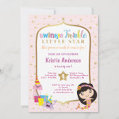 Twinkle Twinkle Little Star Pink Mermaid Birthday Kaart (Voorkant)