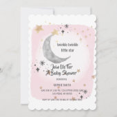 Twinkle Twinkle Little Star Pink Watercolor Kaart (Voorkant)