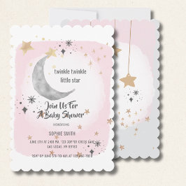 Twinkle Twinkle Little Star Pink Watercolor Kaart