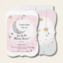 Twinkle Twinkle Little Star Pink Watercolor Kaart