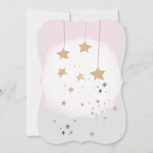 Twinkle Twinkle Little Star Pink Watercolor Kaart (Achterkant)