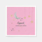 Twinkle Twinkle Little Star Pink Watercolor Splash Servet (Voorkant)